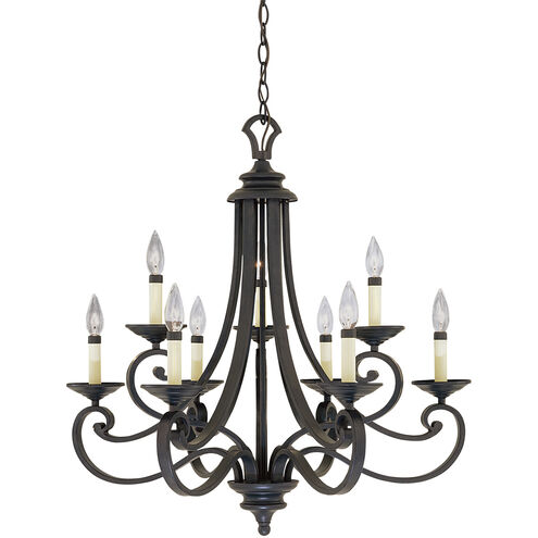 Barcelona 9 Light 28 inch Natural Iron Chandelier Ceiling Light