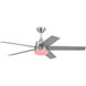 Astrea 52 inch Brushed Nickel with Reversible PSilver/Pearl Gray Blades Smart Color Fan
