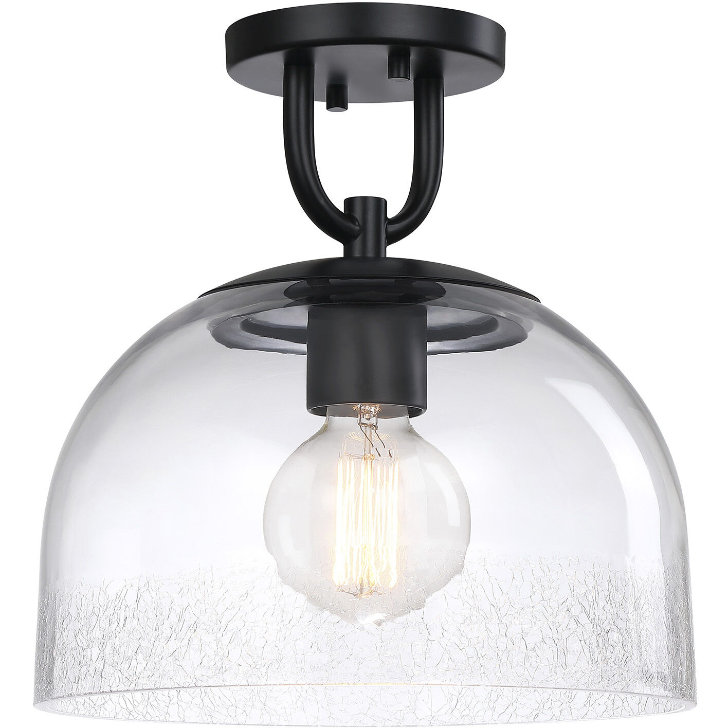 Astra LED 11.75 inch Matte Black Semi-Flush Mount Ceiling Light