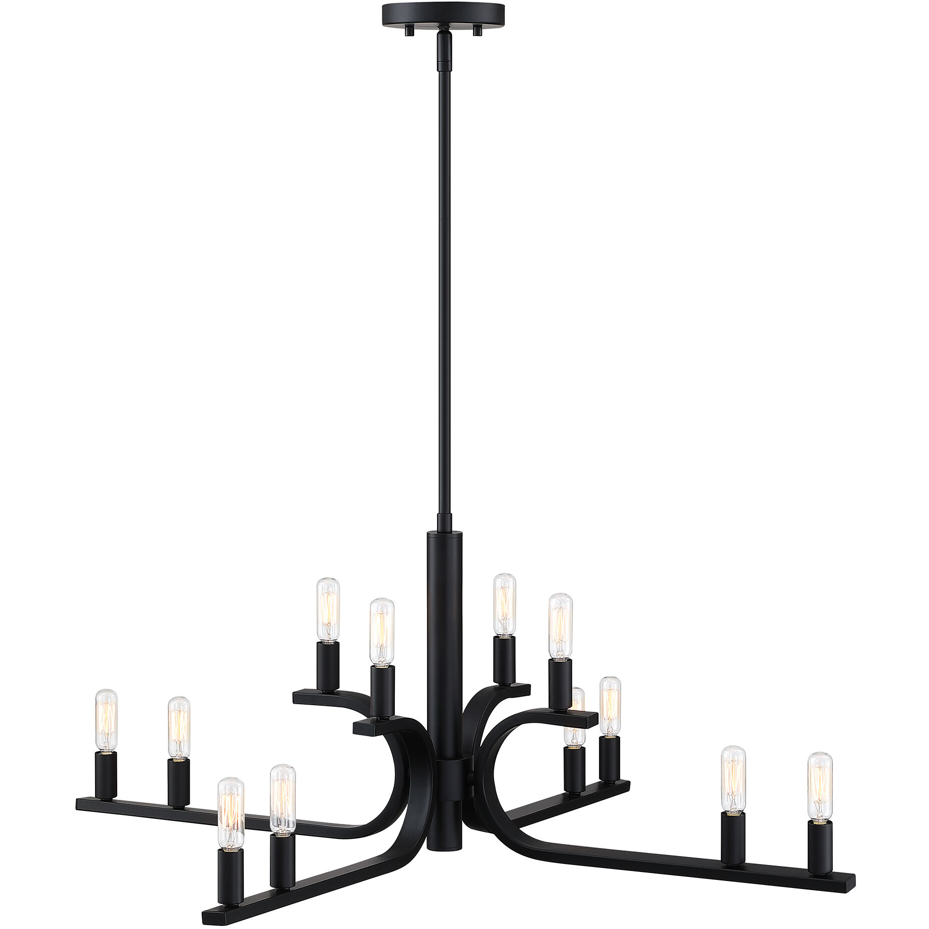 Skye 12 Light 35.5 inch Matte Black Chandelier Ceiling Light