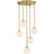 Wine Flower 5 Light 24.5 inch Brushed Gold Chandelier Ceiling Light