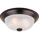 Decorative 3 Light 15 inch Oil Rubbed Bronze Flushmount Ceiling Light in White Alabaster, Large