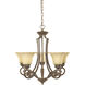 Mendocino 5 Light 25.25 inch Forged Sienna Chandelier Ceiling Light