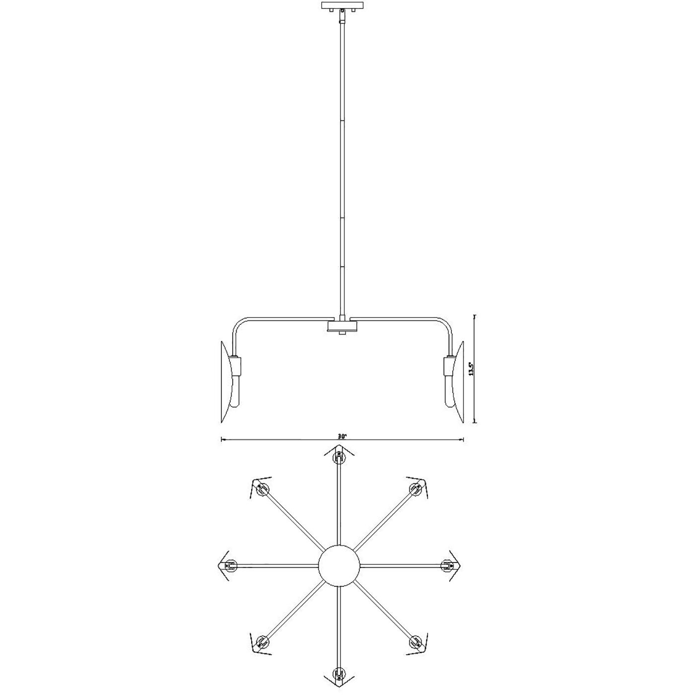 Eden 8 Light 3 inch Old Satin Brass Chandelier Ceiling Light