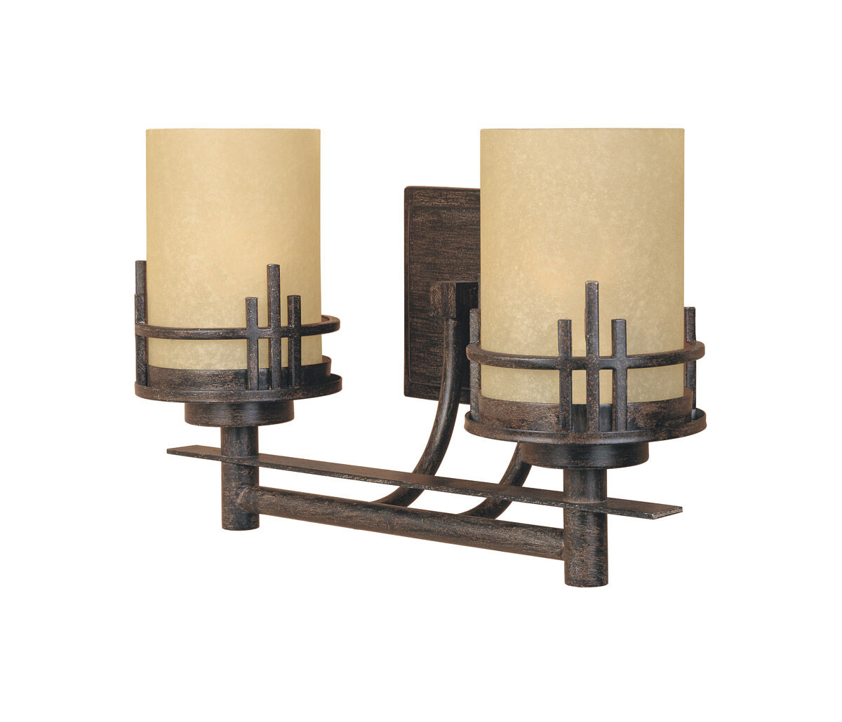 Mission Ridge 2 Light 15 inch Warm Mahogany Bath Bar Wall Light