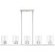 Liam 5 Light 42.75 inch Satin Platinum Island Ceiling Light