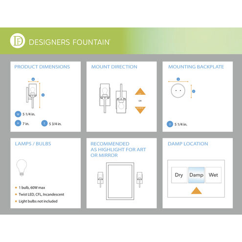 Elara 1 Light 5.25 inch Polished Nickel Wall Sconce Wall Light