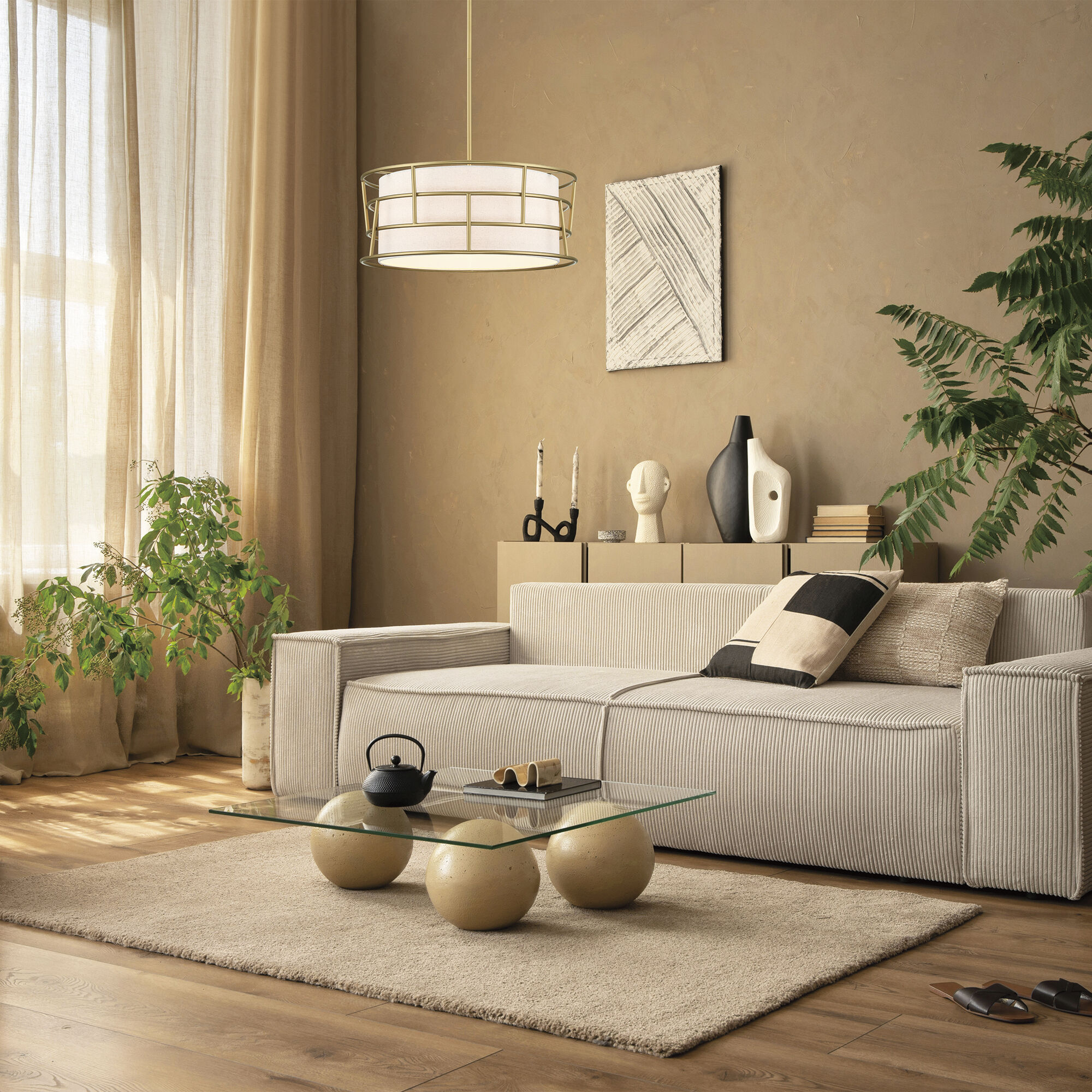 Aria Falls LED 22 inch Golden Mist Pendant Ceiling Light