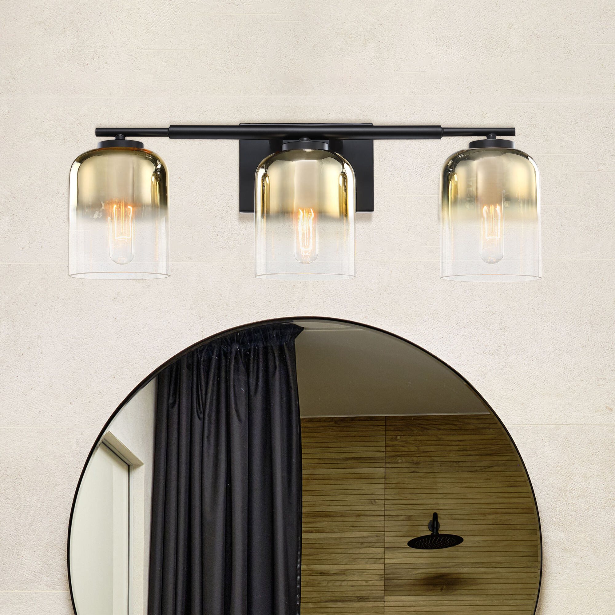 Gatsby 3 Light 24 inch Matte Black Vanity Light Wall Light