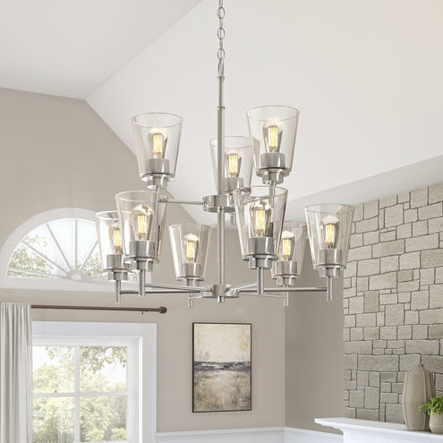 Westin 9 Light 30 inch Satin Platinum Chandelier Ceiling Light