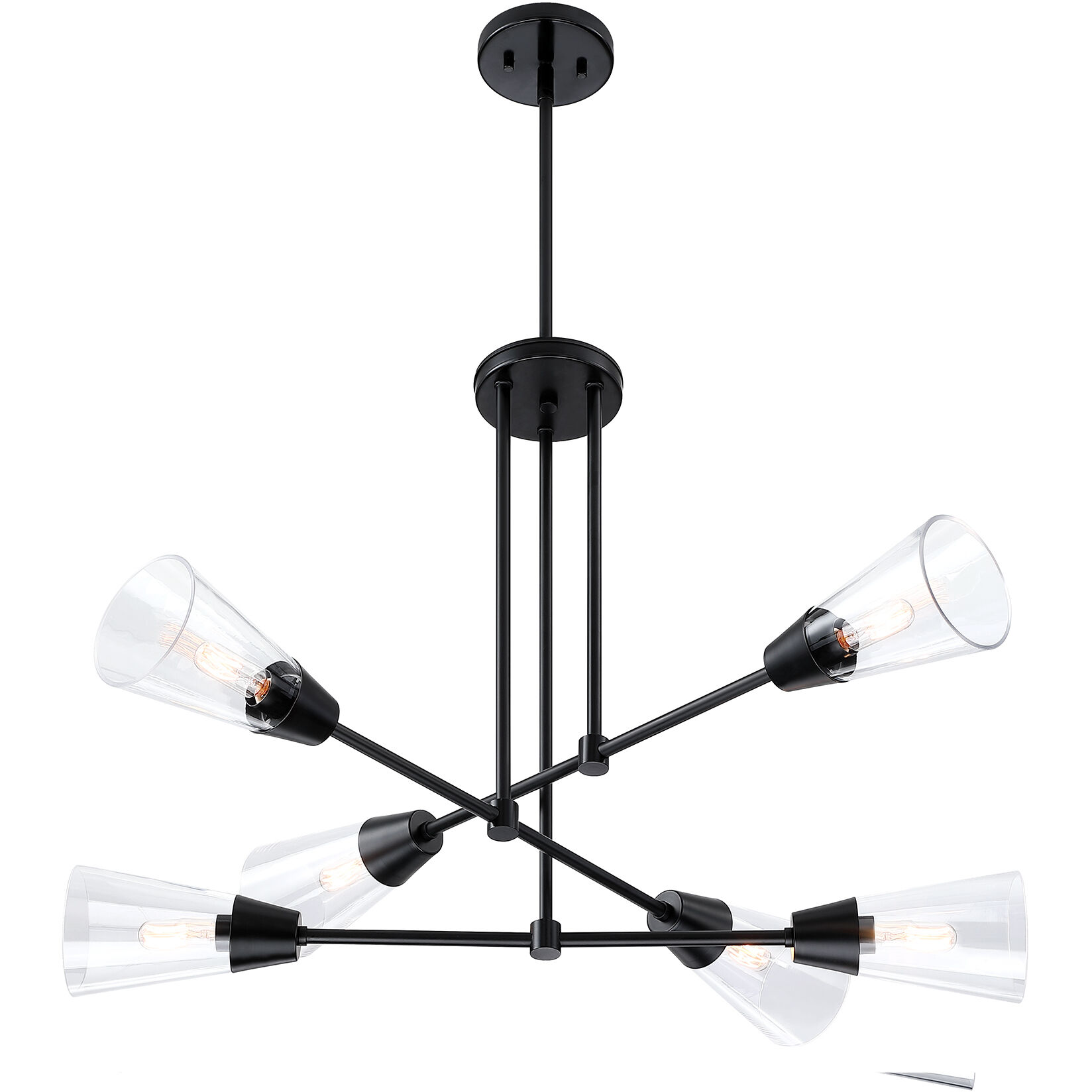 Norro 6 Light 33.5 inch Matte Black Chandelier Ceiling Light
