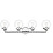 Knoll 4 Light 33 inch Chrome Vanity Light Wall Light