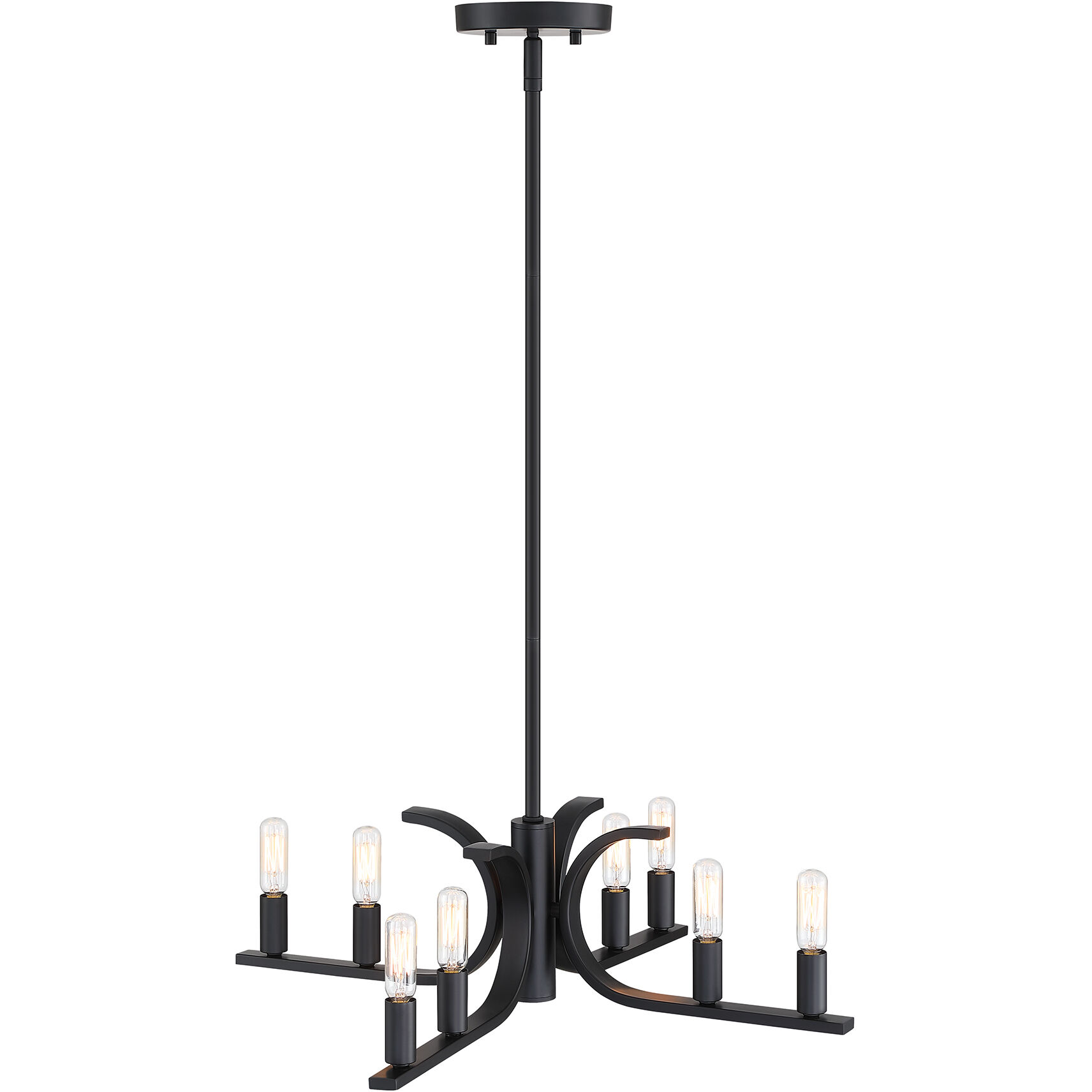 Skye 8 Light 22.75 inch Matte Black Semi Flush/Convertible Ceiling Light