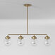 Knoll 4 Light 33 inch Brushed Gold Island Pendant Ceiling Light