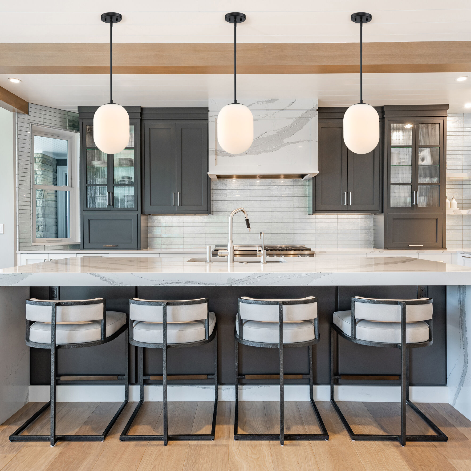 Noor 1 Light 8.5 inch Matte Black Pendant Ceiling Light