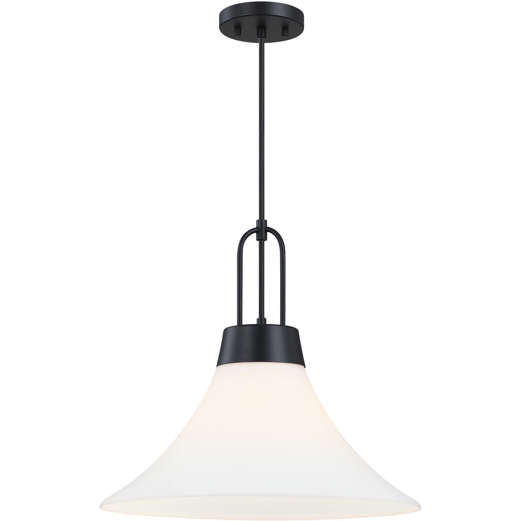Evergreen Oasis LED 18 inch Matte Black Down Pendant Ceiling Light