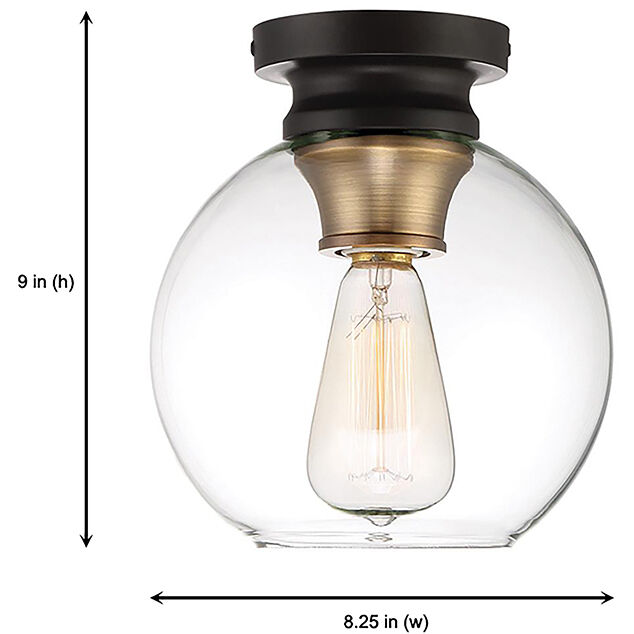 Ella 1 Light 8 inch Vintage Bronze Flushmount Ceiling Light