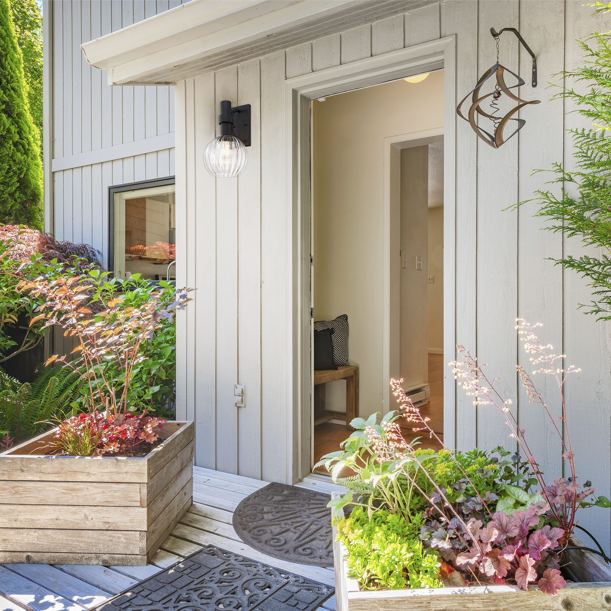 Fernwood LED 16 inch Black Outdoor Wall Sconce