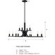 Skye 12 Light 35.5 inch Matte Black Chandelier Ceiling Light