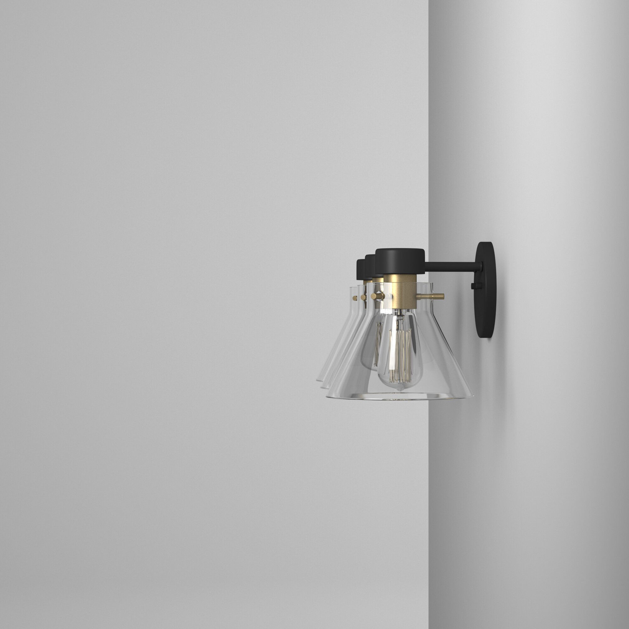 Willow Creek 3 Light 25 inch Matte Black Bath Bar Wall Light