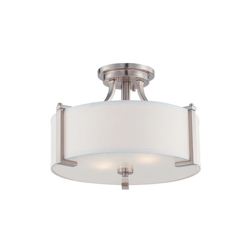 Axel 2 Light 16 inch Satin Platinum Semi-Flush Ceiling Light