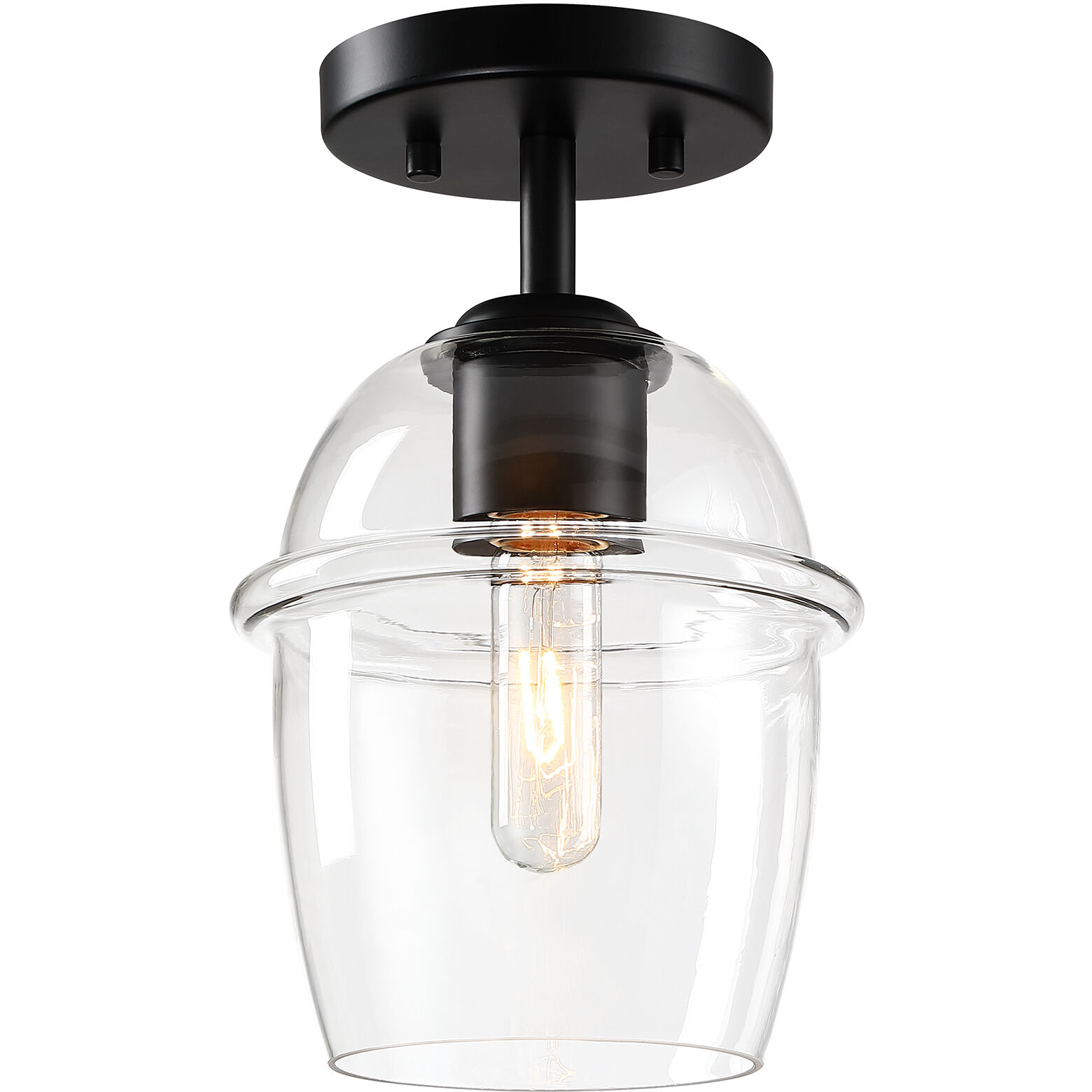 Summer Jazz 1 Light 7 inch Matte Black Semi Flush Mount Ceiling Light