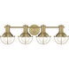 Dalton 4 Light 31 inch Brushed Gold Vanity Light Wall Light