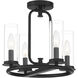 Hudson Heights 4 Light 14 inch Matte Black Pendant Convertible Ceiling Light