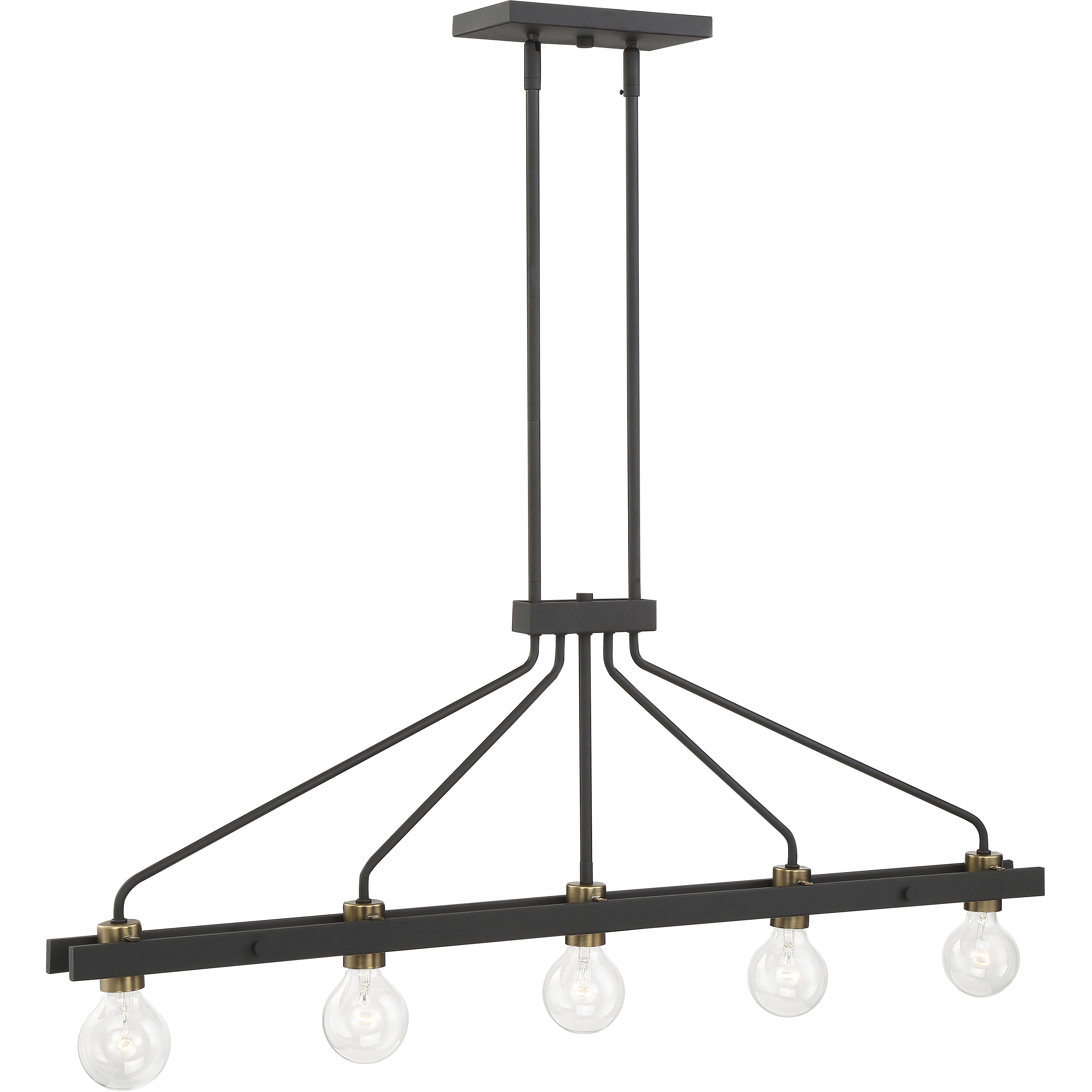 Ravella 5 Light 42 inch Black Chandelier Ceiling Light