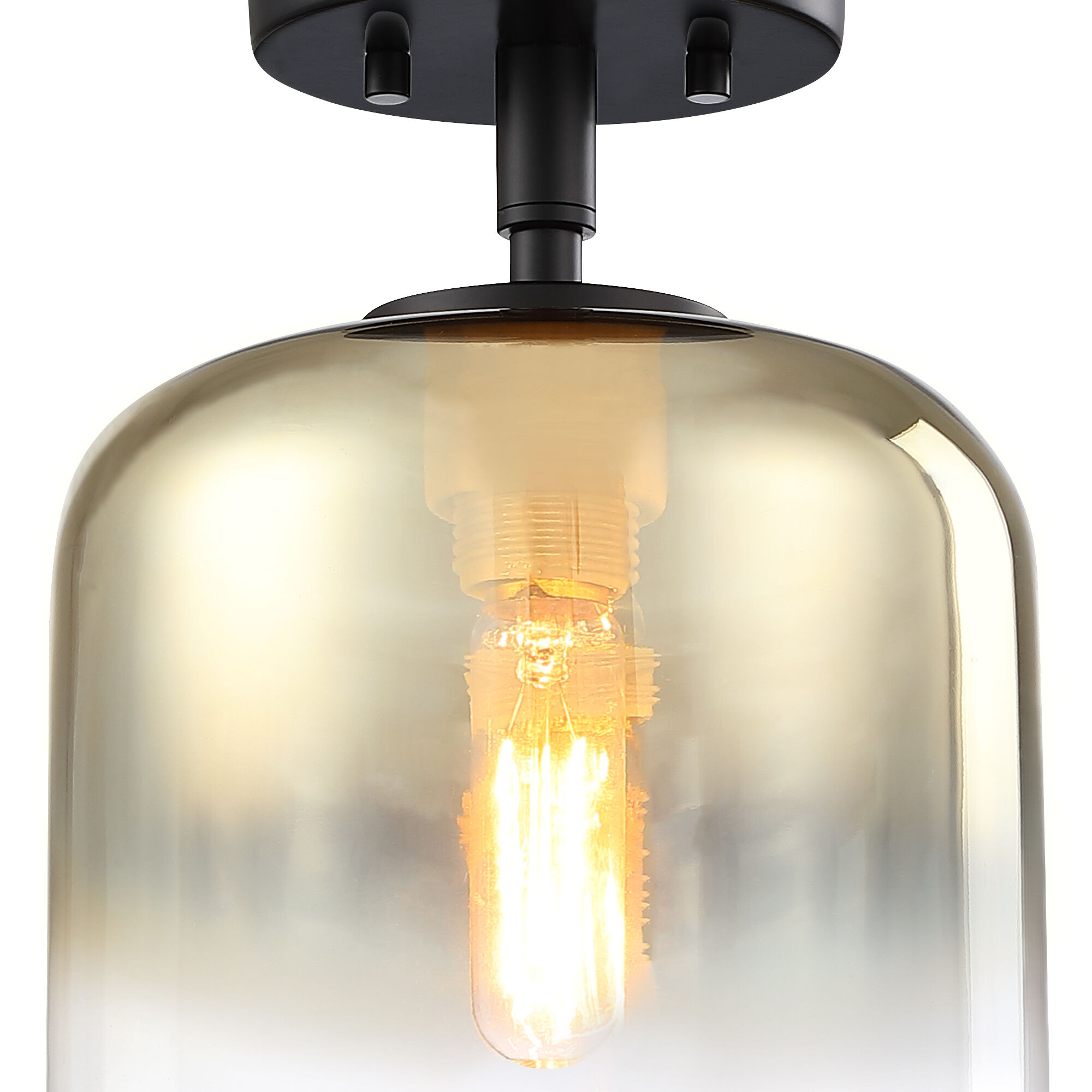 Gatsby 1 Light 8.5 inch Matte Black Semi Flush Mount Ceiling Light