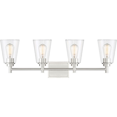 Westin 4 Light 31 inch Satin Platinum Bath Bar Wall Light