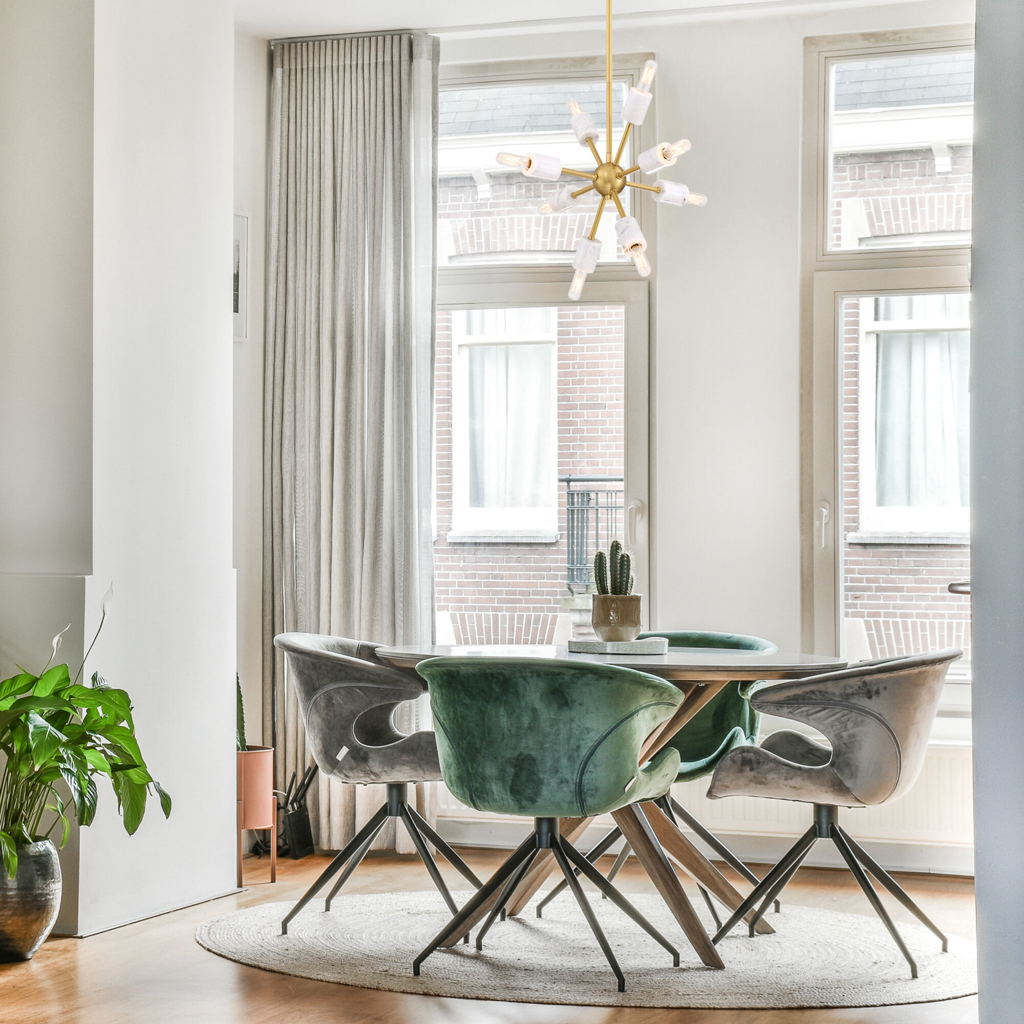 Star Dust 8 Light 15 inch Brushed Gold Pendant Ceiling Light