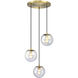 Neva LED 17.75 inch Brushed Gold Chandelier Ceiling Light