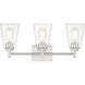 Westin 3 Light 23 inch Satin Platinum Bath Bar Wall Light
