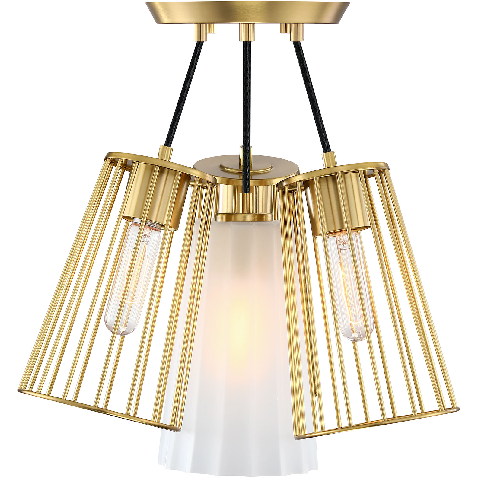 Liana 4 Light 17.5 inch Brushed Gold Semi Flush Mount Ceiling Light