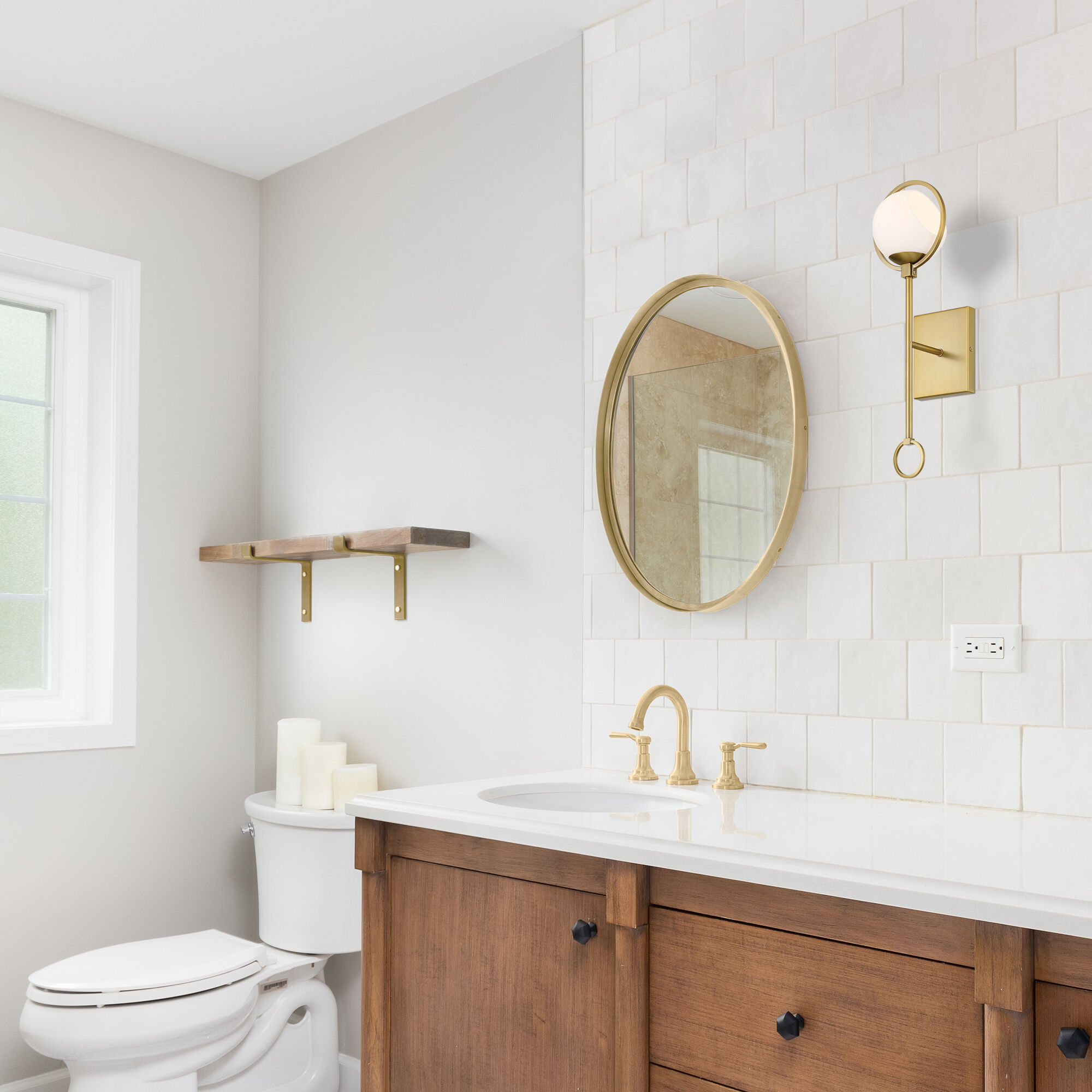 Brushed gold sconce on sale