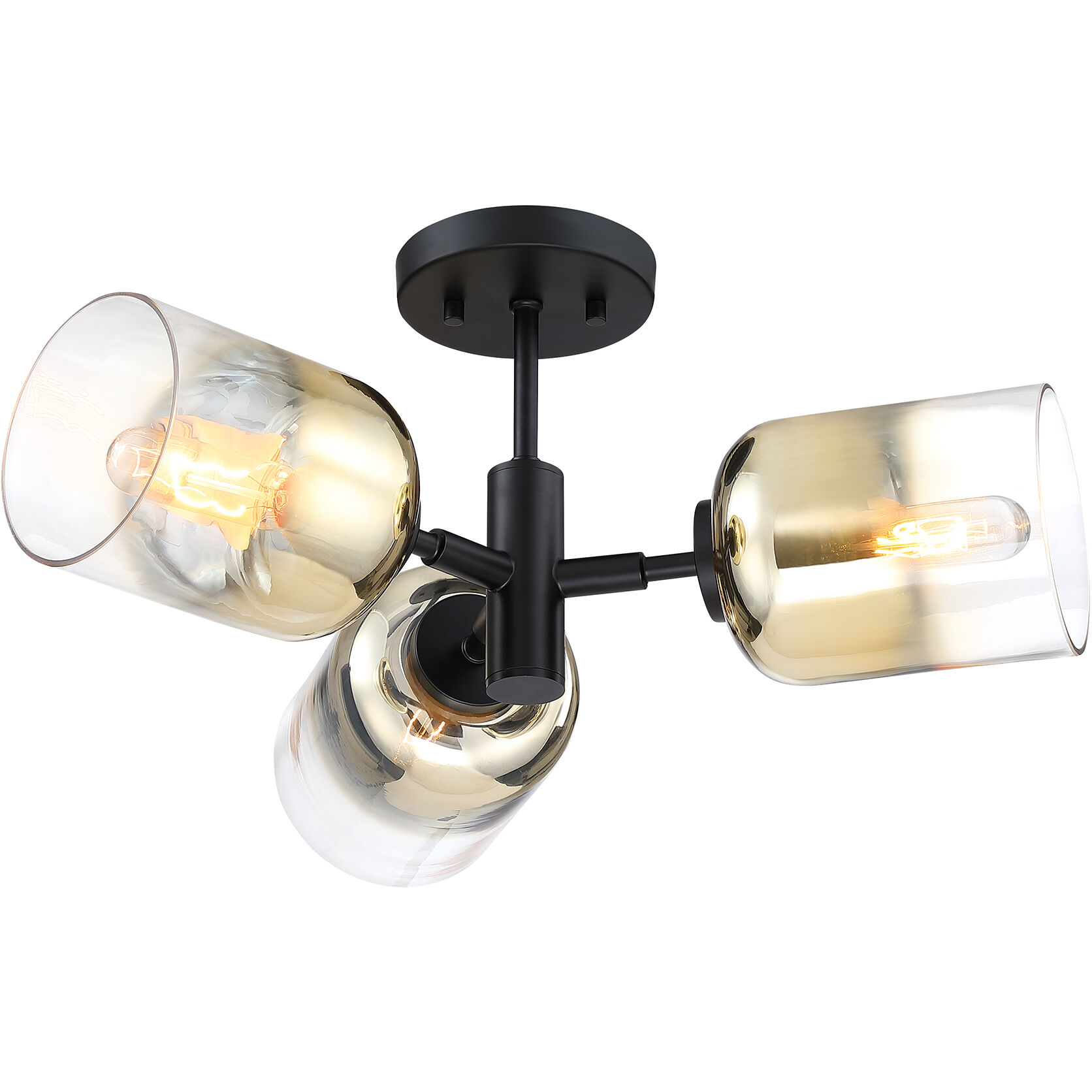 Gatsby 3 Light 20.5 inch Matte Black Semi Flush Mount Ceiling Light