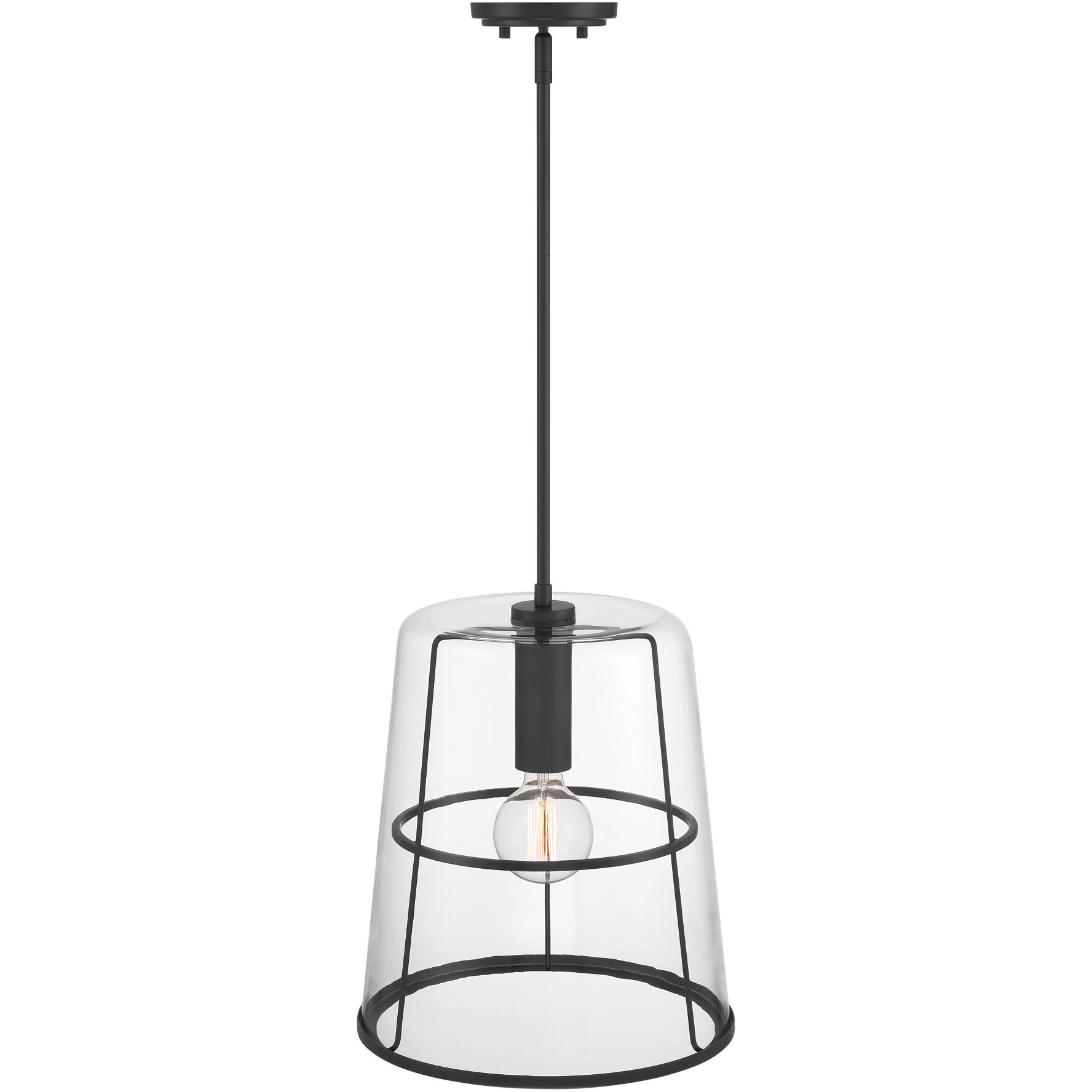 Alonzo 1 Light 14 inch Matte Black Pendant Ceiling Light