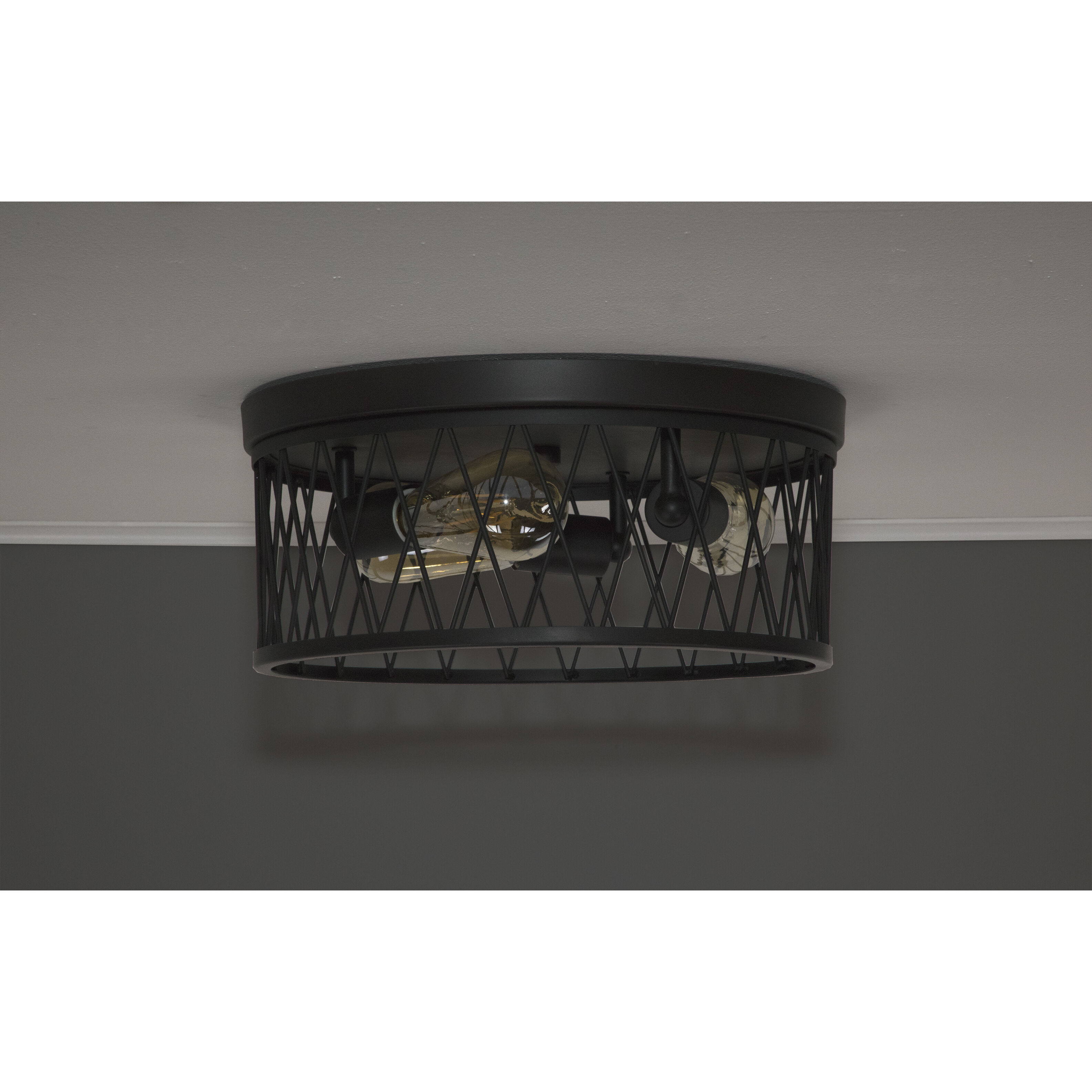 Arris 3 Light 15 inch Vintage Bronze Flushmount Ceiling Light