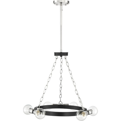 Huxton 6 Light 21 inch Black Chandelier Ceiling Light