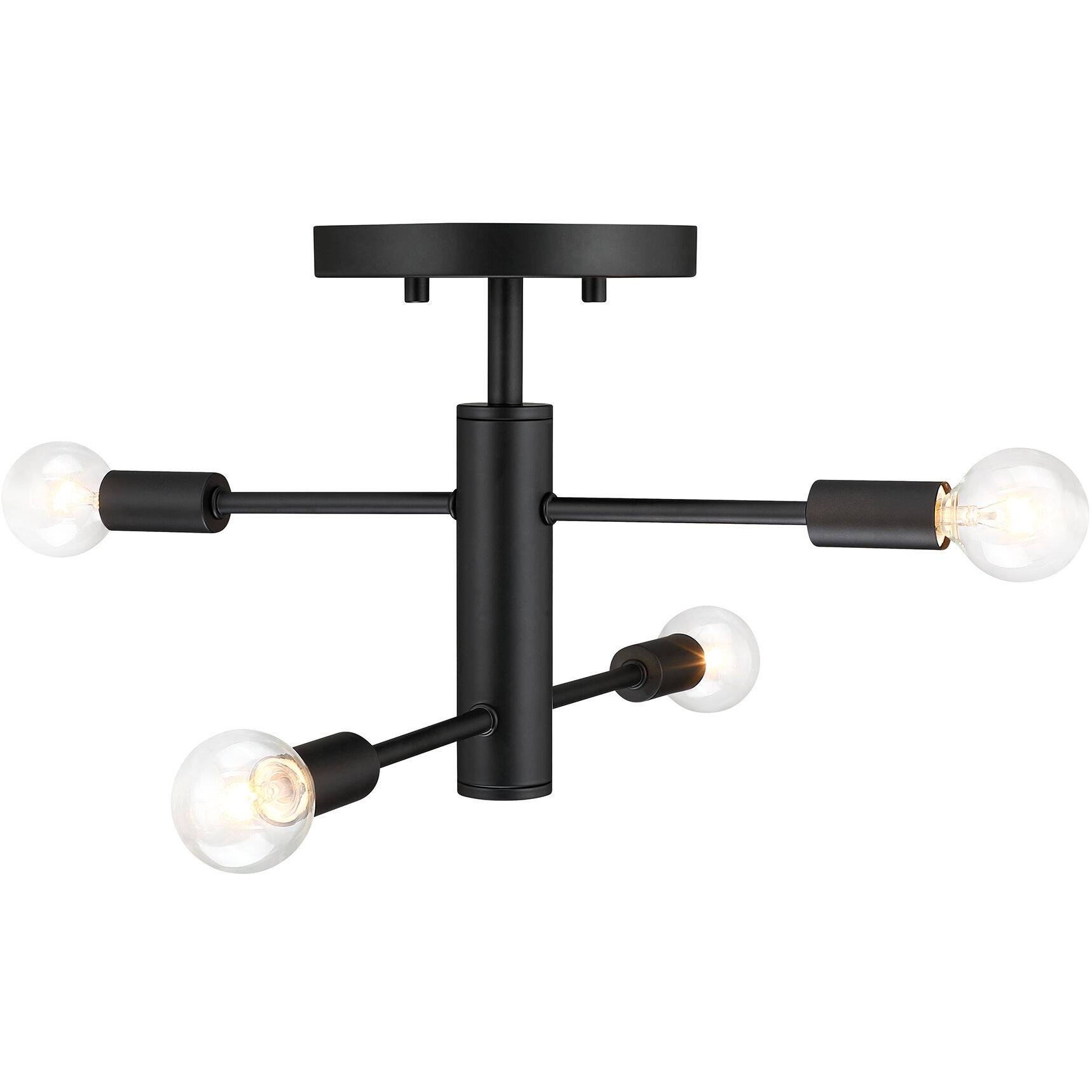 Arlo 4 Light 14.25 inch Matte Black Semi Flush Mount Ceiling Light