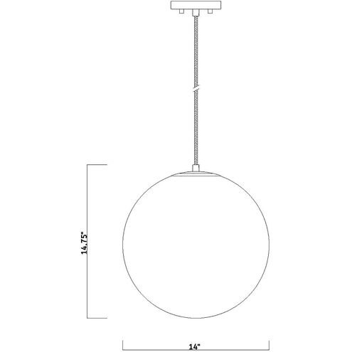 Circo 1 Light 14 inch Matte White Pendant Ceiling Light