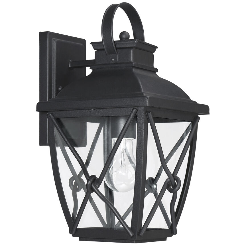 Belmont 1 Light 15 inch Black Outdoor Wall Lantern 