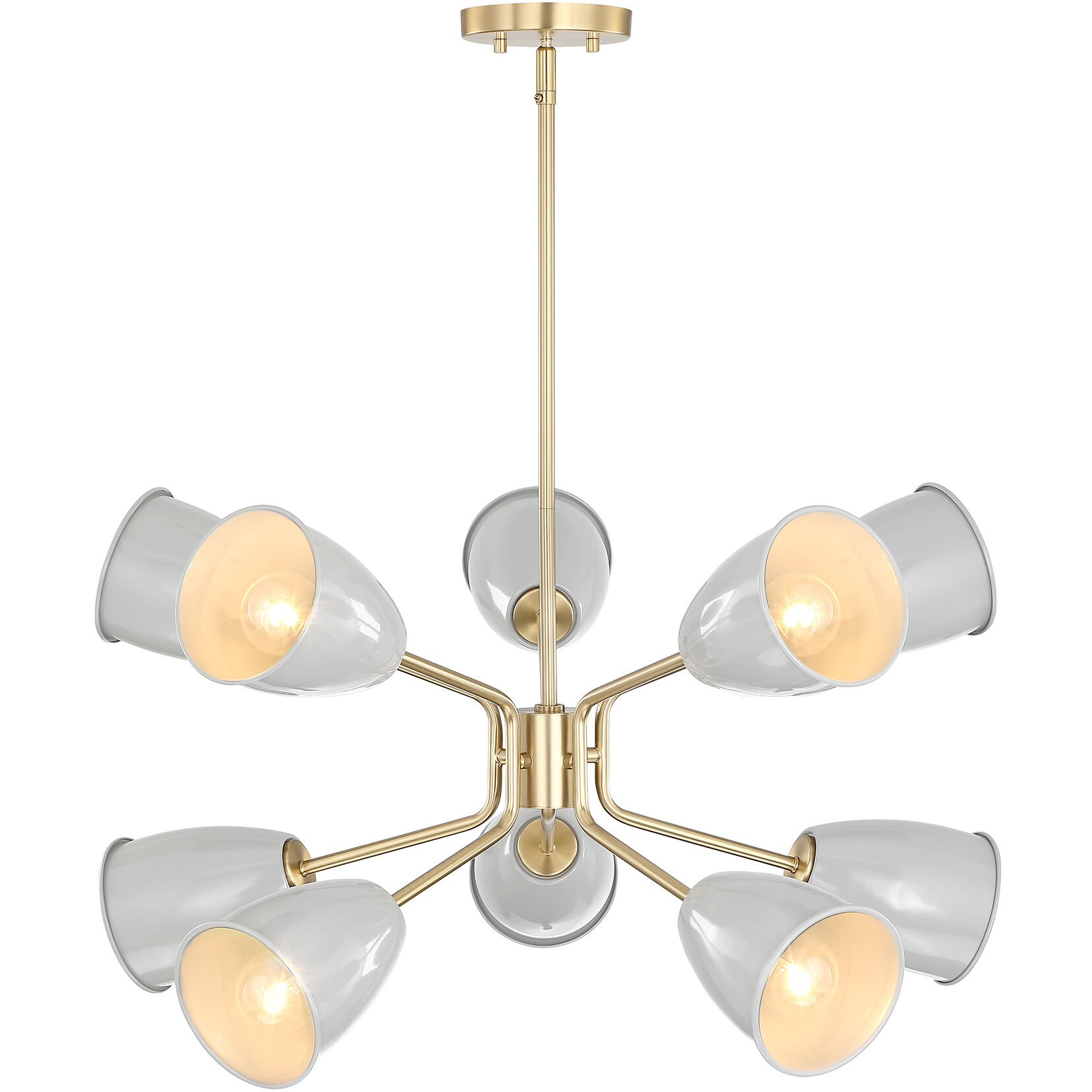 Biba 10 Light 28.5 inch Brushed Gold Chandelier Ceiling Light