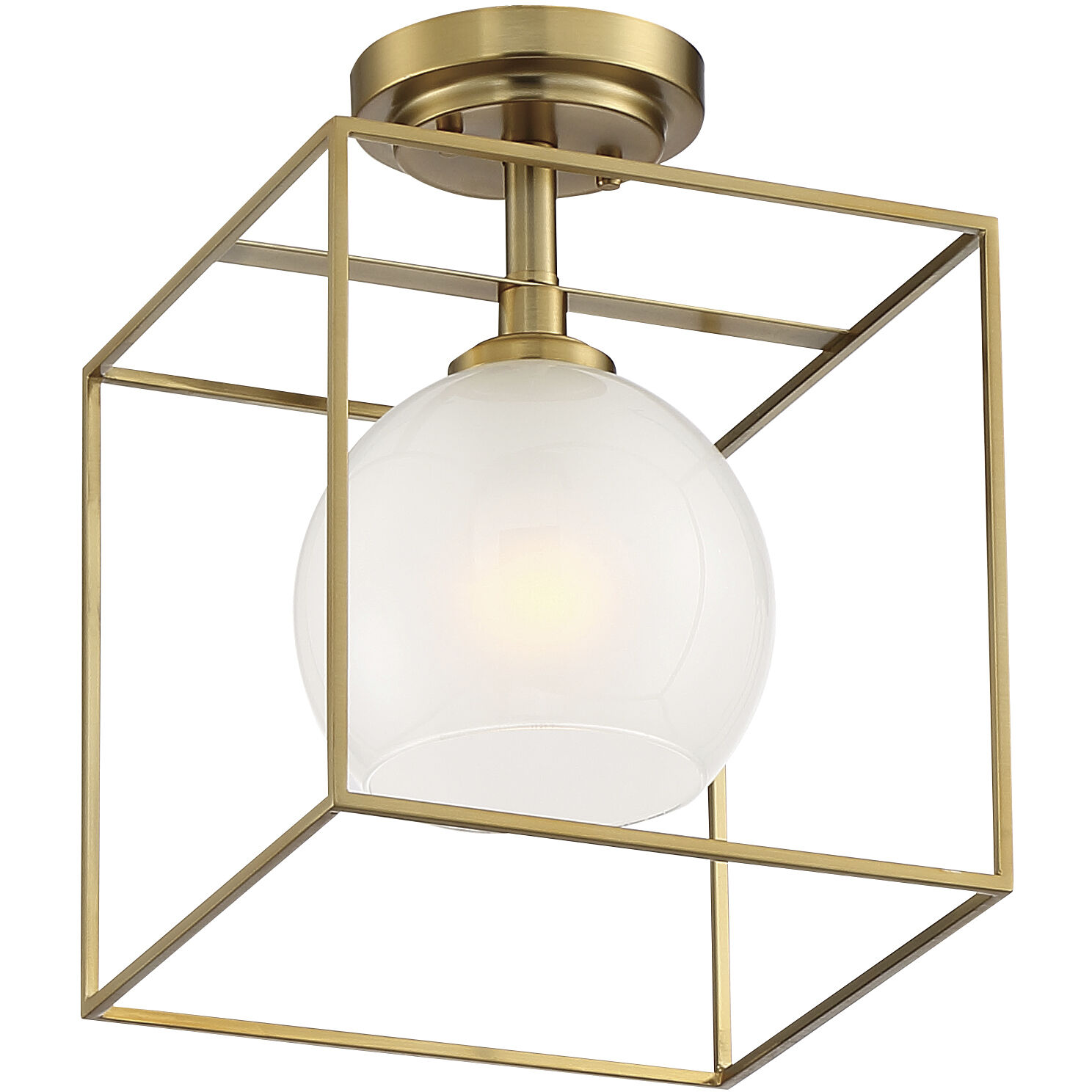 Cowen 1 Light 10 inch Brushed Gold Semi-Flush Ceiling Light