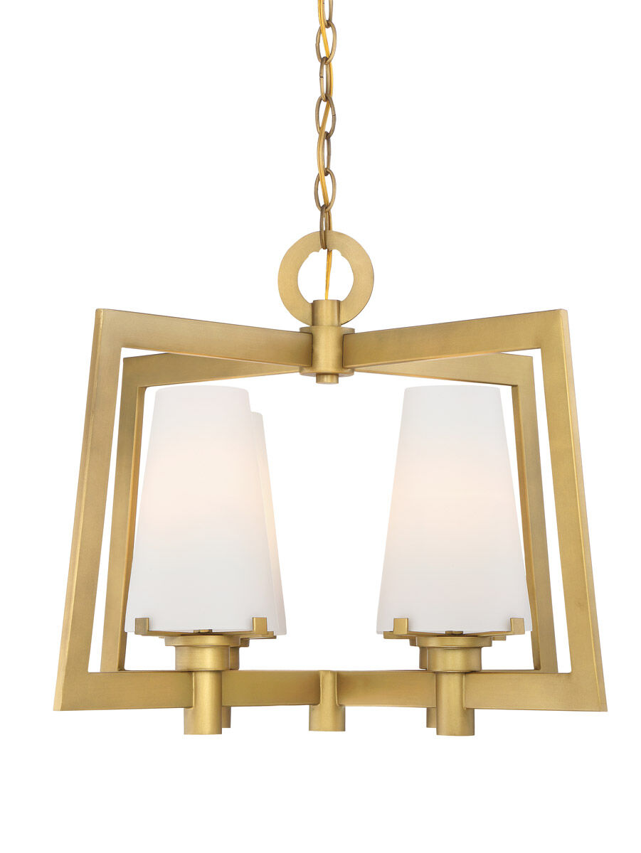 Hyde Park 4 Light 24 inch Vintage Gold Chandelier Ceiling Light