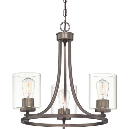 Liam 3 Light 20 inch Satin Copper Bronze Chandelier Ceiling Light
