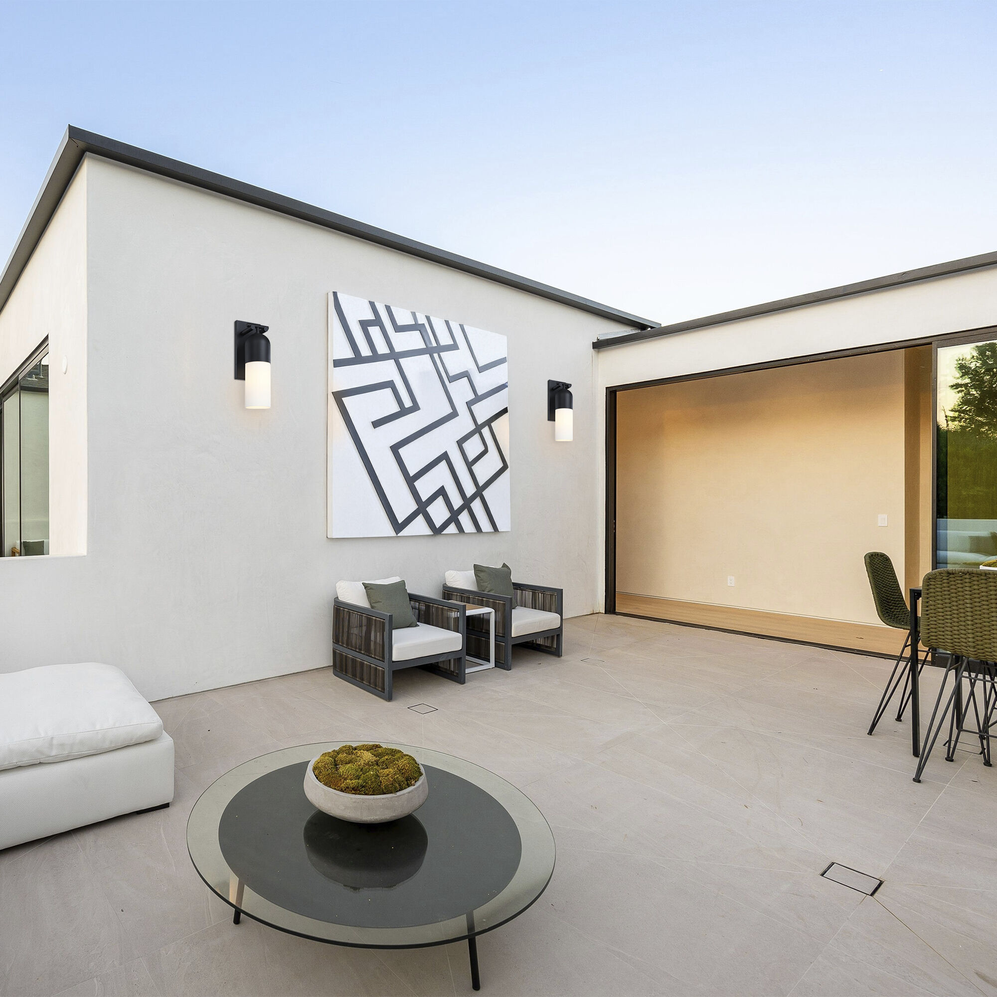 Ever Spring LED 22 inch Black Outdoor Wall Sconce