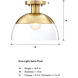 Rey 1 Light 13 inch Brushed Gold Semi Flush Mount Ceiling Light