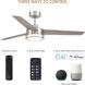 Cassini 52 inch Brushed Nickel with Reversible Silver/Pearl Gray Blades DC Smart Fan
